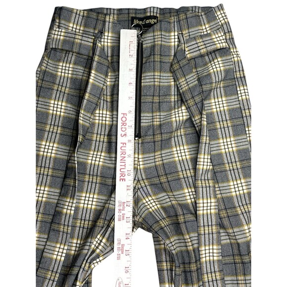 Like An Angel Women’s Belted Front Ankle Trousers Pants Large Plaid Y2K Inspired - Picture 5 of 8